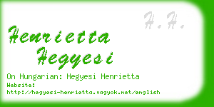 henrietta hegyesi business card